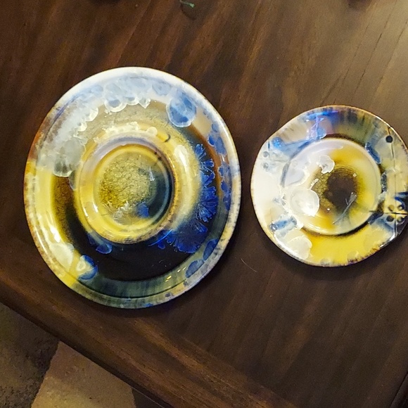 Kent Follette pottery bread and oil plate - Picture 2 of 8